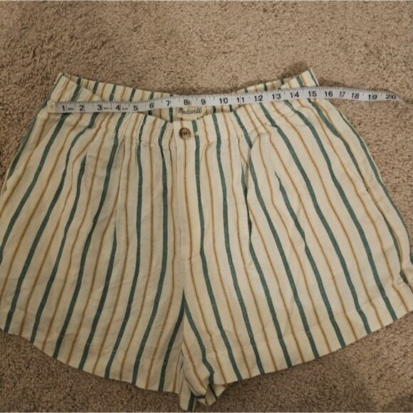 Madewell NWT Linen Viscose Blens Track Shorts in Stripe Size L - Picture 7 of 8